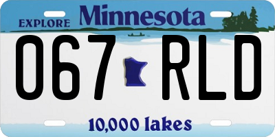 MN license plate 067RLD