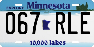 MN license plate 067RLE