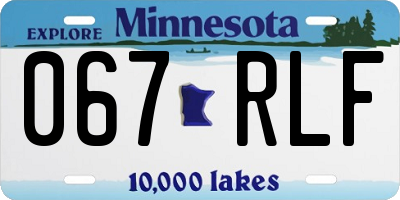 MN license plate 067RLF