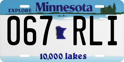 MN license plate 067RLI