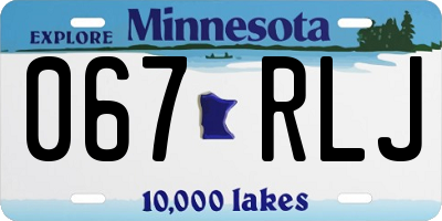 MN license plate 067RLJ