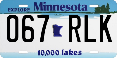 MN license plate 067RLK