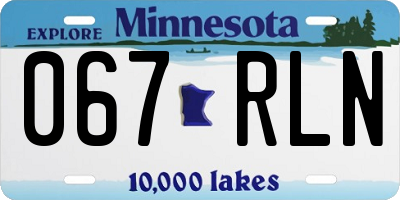 MN license plate 067RLN