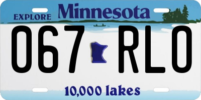 MN license plate 067RLO