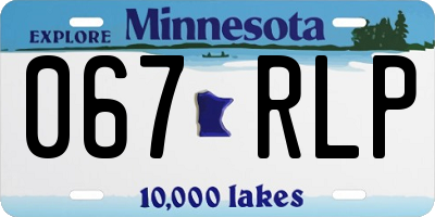 MN license plate 067RLP