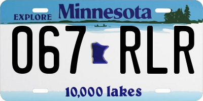 MN license plate 067RLR