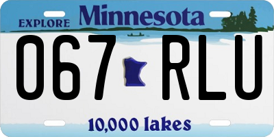 MN license plate 067RLU