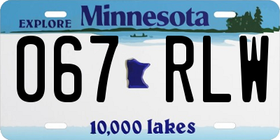 MN license plate 067RLW