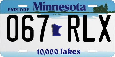 MN license plate 067RLX