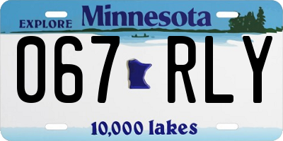MN license plate 067RLY