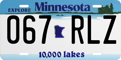 MN license plate 067RLZ