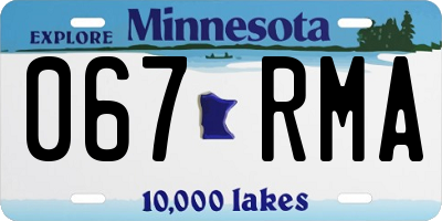 MN license plate 067RMA