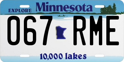 MN license plate 067RME