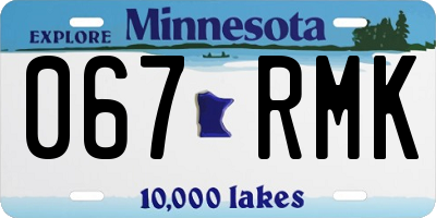 MN license plate 067RMK