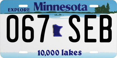 MN license plate 067SEB