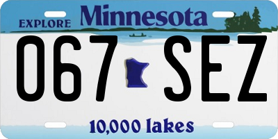 MN license plate 067SEZ