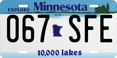 MN license plate 067SFE