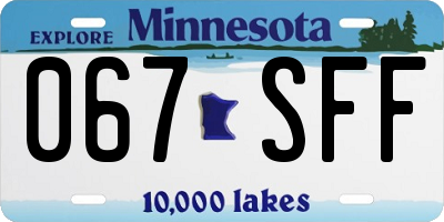 MN license plate 067SFF