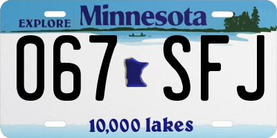 MN license plate 067SFJ