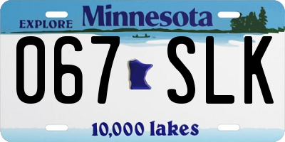 MN license plate 067SLK
