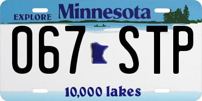 MN license plate 067STP