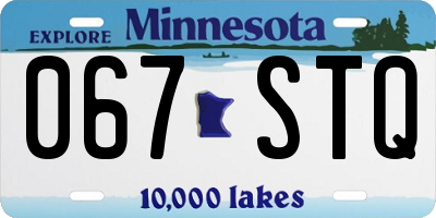 MN license plate 067STQ