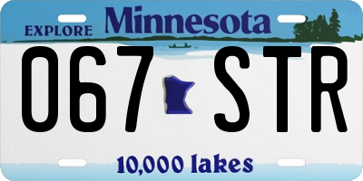 MN license plate 067STR