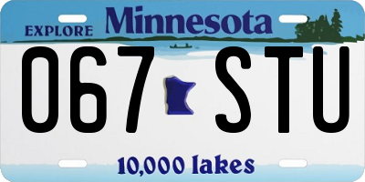 MN license plate 067STU