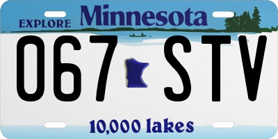 MN license plate 067STV