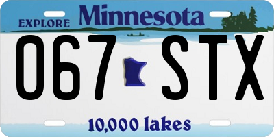 MN license plate 067STX