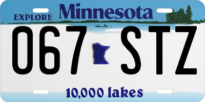 MN license plate 067STZ