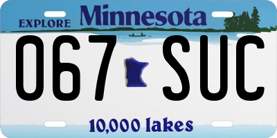 MN license plate 067SUC
