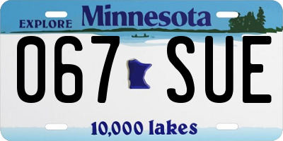 MN license plate 067SUE