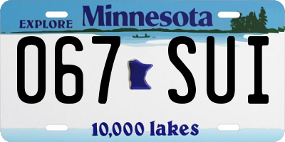 MN license plate 067SUI