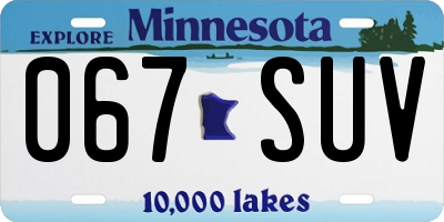 MN license plate 067SUV