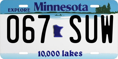 MN license plate 067SUW