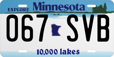 MN license plate 067SVB