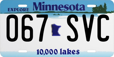 MN license plate 067SVC