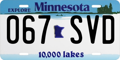 MN license plate 067SVD