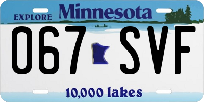MN license plate 067SVF
