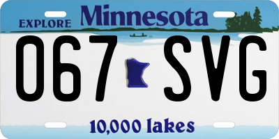 MN license plate 067SVG