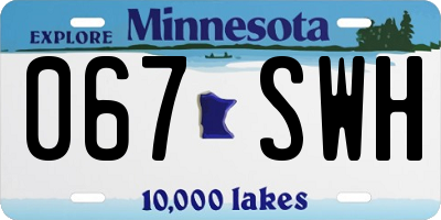 MN license plate 067SWH