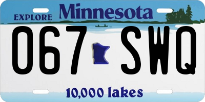MN license plate 067SWQ