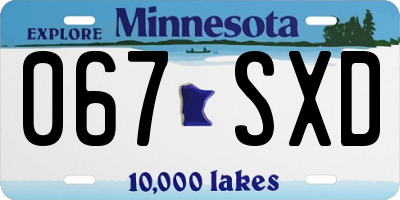 MN license plate 067SXD