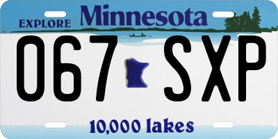 MN license plate 067SXP