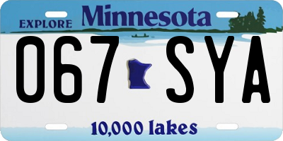 MN license plate 067SYA