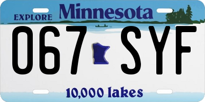 MN license plate 067SYF