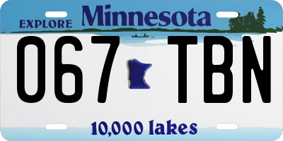 MN license plate 067TBN