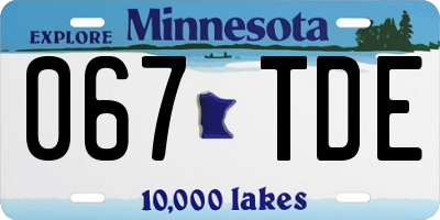 MN license plate 067TDE