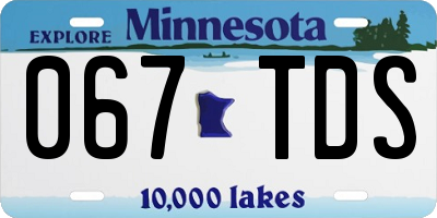 MN license plate 067TDS